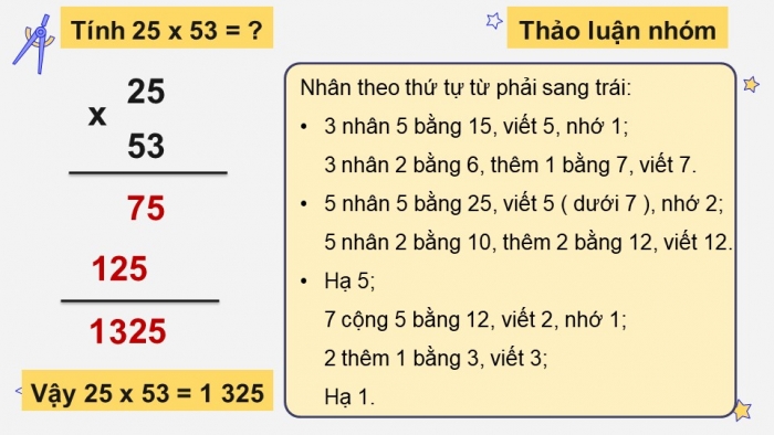 Giáo án điện tử Toán 4 cánh diều Bài 32. Nhân với số có hai chữ số