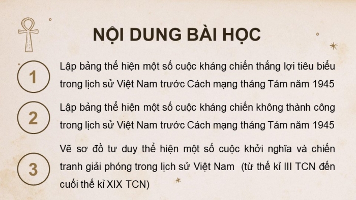 Giáo án điện tử Lịch sử 11 chân trời Nội dung thực hành chủ đề 4: Chiến tranh bảo vệ Tổ quốc và chiến tranh giải phóng dân tộc trong lịch sử Việt Nam
