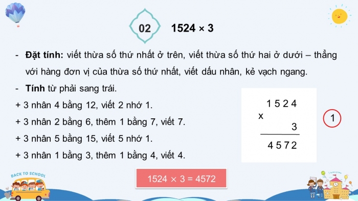 Giáo án điện tử toán 3 chân trời bài: Nhân số có bốn chữ số với số có một chữ số