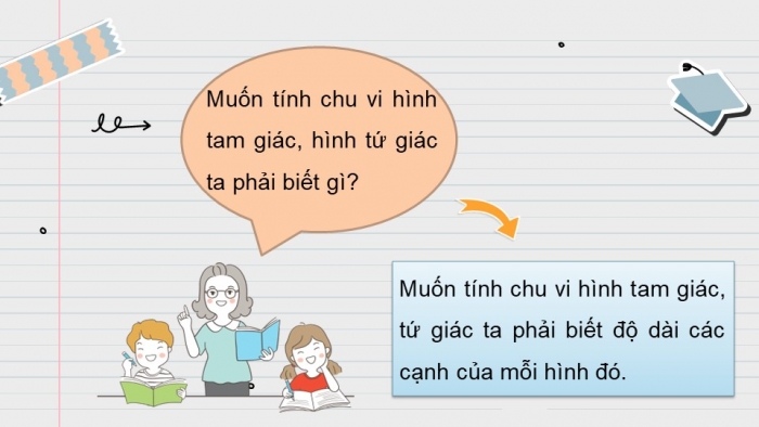 Giáo án điện tử toán 3 chân trời bài: Chu vi hình tam giác. chu vi hình tứ giác