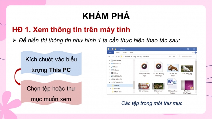 Giáo án điện tử tin học 3 cánh diều bài 1: Sắp xếp phân loại các tệp dữ liệu trong máy tính