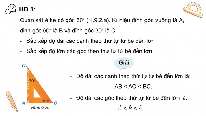 Giáo án điện tử toán 7 kết nối bài 31: Quan hệ giữa góc và cạnh đối diện trong một tam giác (2 tiết)