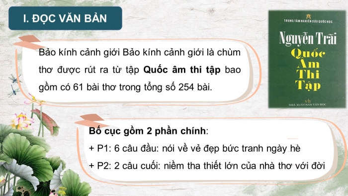 Giáo án điện tử ngữ văn 10 kết nối bài: Bảo kính cảnh giới