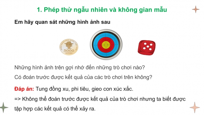 Giáo án điện tử toán 10 cánh diều bài 5: Xác suất của biến cố