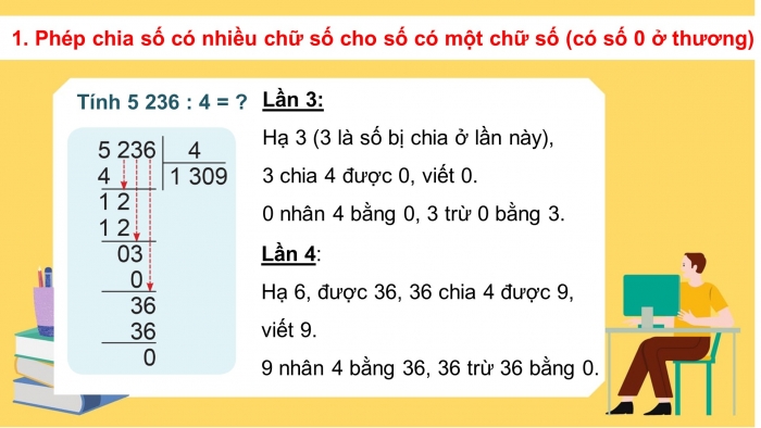 Giáo án điện tử toán 3 cánh diều bài 4:Chia cho số có một chữ số trong phạm vi 100 000 (tiếp theo) (2 tiết)