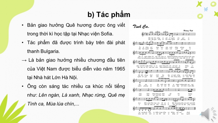 Giáo án điện tử âm nhạc 7 kết nối tiết 7:Thường thức âm nhạc - Nhạc sĩ Hoàng Việt và ca khúc Nhạc rừng. Ôn tập - Bài hát Vì cuộc sống tươi đẹp