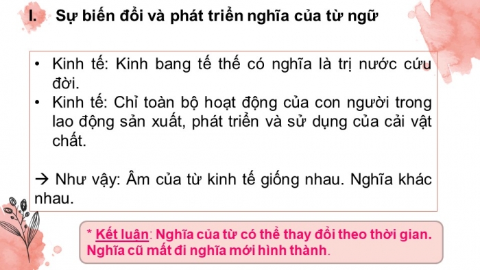 Giáo án điện tử ngữ văn 9 tiết 18: Sự phát triển của từ vựng