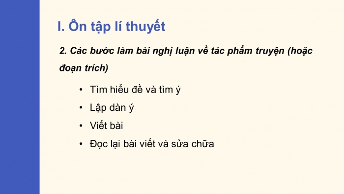 Giáo án điện tử ngữ văn 9 tiết: Cách làm bài văn nghị luận về tác phẩm truyện (hoặc đoạn trích)