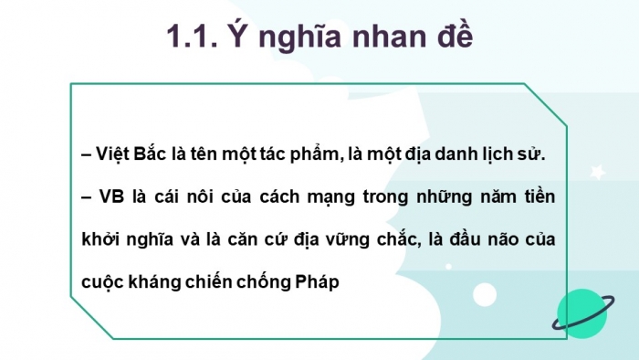 Giáo án điện tử Ngữ văn 12 bài: Việt Bắc (trích - tiếp theo) (Phần tác phẩm)