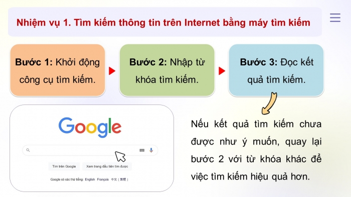 Giáo án điện tử Tin học ứng dụng 11 kết nối Bài 7: Thực hành tìm kiếm thông tin trên Internet