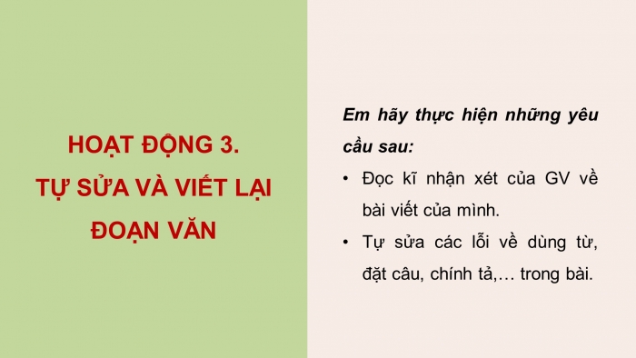 Giáo án điện tử Tiếng Việt 4 cánh diều Bài 2 Viết 3: Trả bài viết đoạn văn về một nhân vật; Nói và nghe 2: Trao đổi: Chăm học, chăm làm