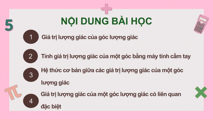 Giáo án điện tử Toán 11 chân trời Chương 1 Bài 2: Giá trị lượng giác của một góc lượng giác