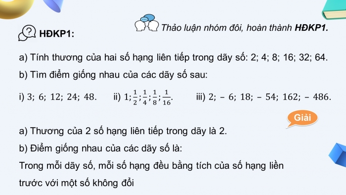 Giáo án điện tử Toán 11 chân trời Chương 2 Bài 3: Cấp số nhân