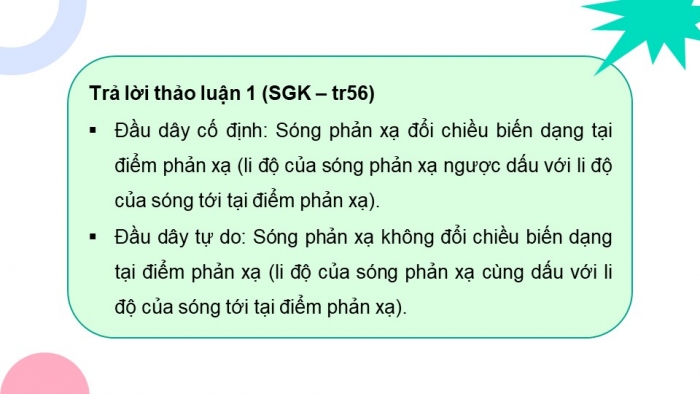 Giáo án điện tử Vật lí 11 chân trời Bài 9: Sóng dừng