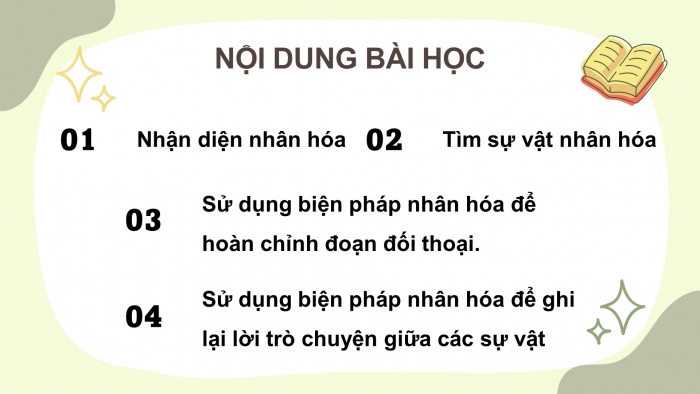 Giáo án điện tử Tiếng Việt 4 chân trời CĐ 4 Bài 3 Luyện từ và câu: Luyện tập về nhân hóa