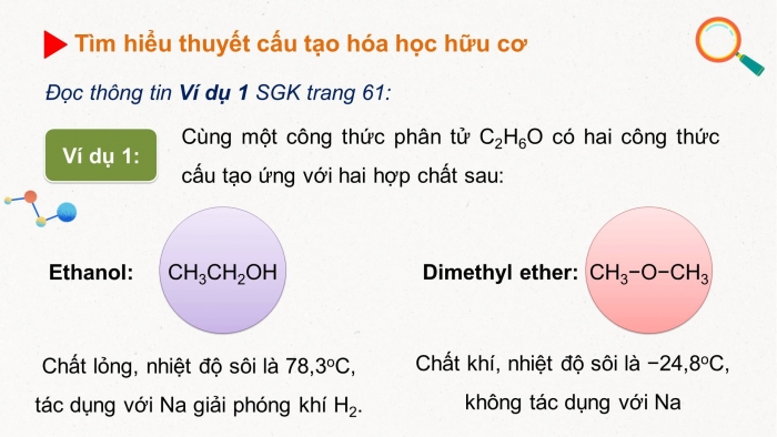 Giáo án điện tử Hoá học 11 chân trời Bài 11: Cấu tạo hóa học hợp chất hữu cơ