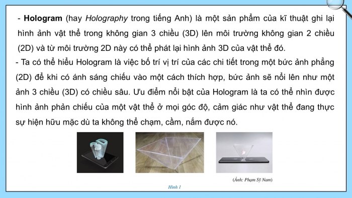 Giáo án điện tử Toán 8 cánh diều chủ đề 2: Thực hành tạo dựng hologram