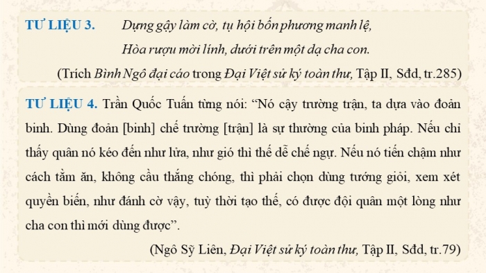 Giáo án điện tử Lịch sử 11 kết nối Bài 8: Một số cuộc khởi nghĩa và chiến tranh giải phóng trong lịch sử Việt Nam (từ TK III TCN đến cuối TK XIX) (Phần 4)