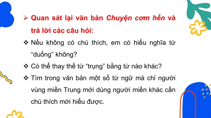 Giáo án điện tử tiết: Thực hành tiếng việt - Từ ngữ địa phương