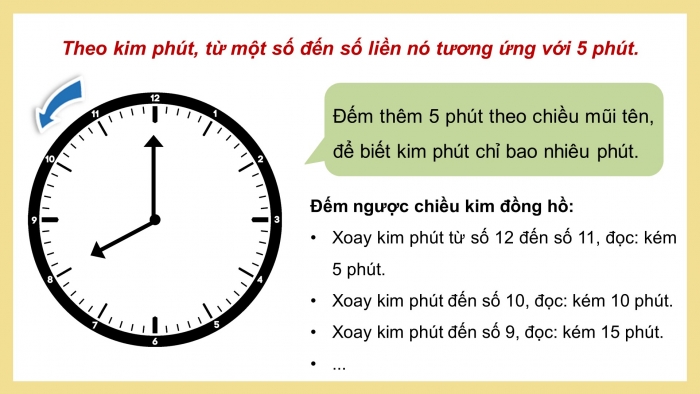 Giáo án điện tử bài 15: Xem đồng hồ