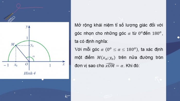 Giáo án điện tử toán 10 cánh diều bài 1: Giá trị lượng giác của một góc từ 0° đến 180°. định lí cosin và định lí sin trong tam giác (4 tiết)