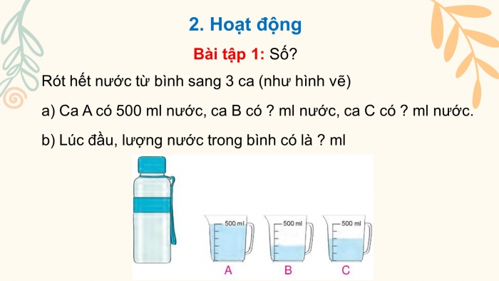 Giáo án điện tử toán 3 kết nối bài 32: Mi-li-lít