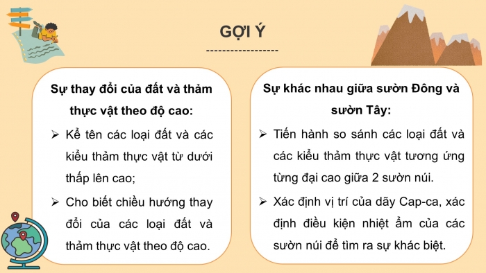 Giáo án điện tử địa lí 10 chân trời bài 16: Thực hành - Phân tích sự phân bố của đất và sinh vật trên trái đất