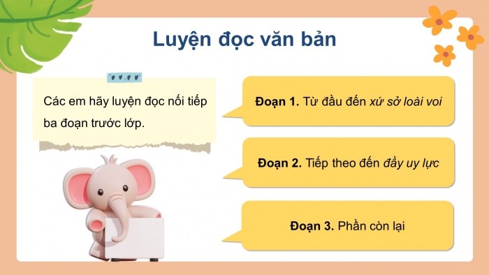 Giáo án điện tử tiếng việt 3 kết nối bài 8: Bầy voi rừng trường sơn. Tiết 1 – 2: Đọc