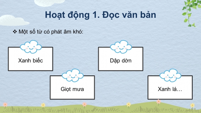 Giáo án điện tử tiếng việt 3 kết nối bài 1: Bầu trời. Tiết 1 – 2. Đọc