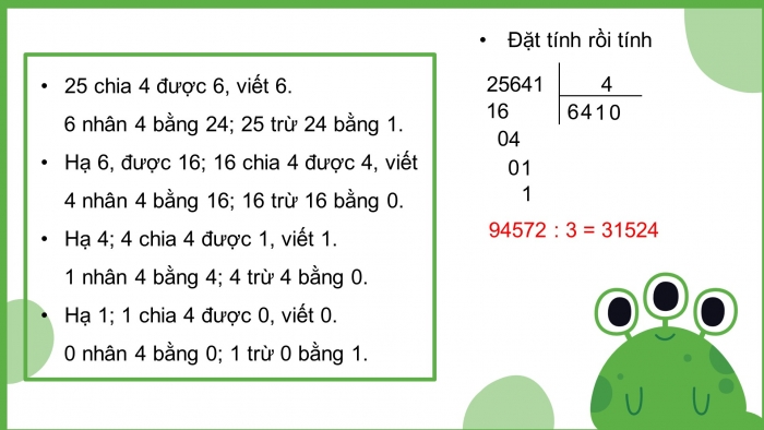 Giáo án điện tử toán 3 chân trời bài: Chia số có năm chữ số với số có một chữ số