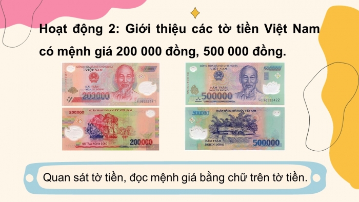 Giáo án điện tử toán 3 chân trời bài: Tiền Việt Nam 