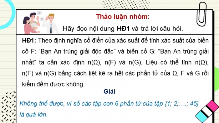 Giáo án điện tử toán 10 kết nối bài 27: Thực hành tính xác suất theo định nghĩa cổ điển