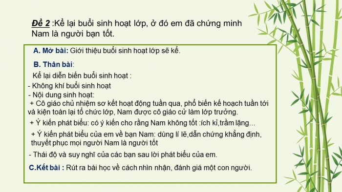 Giáo án điện tử ngữ văn 9 tiết: Luyện nói - Tự sự kết hợp nghị luận và miêu tả nội tâm