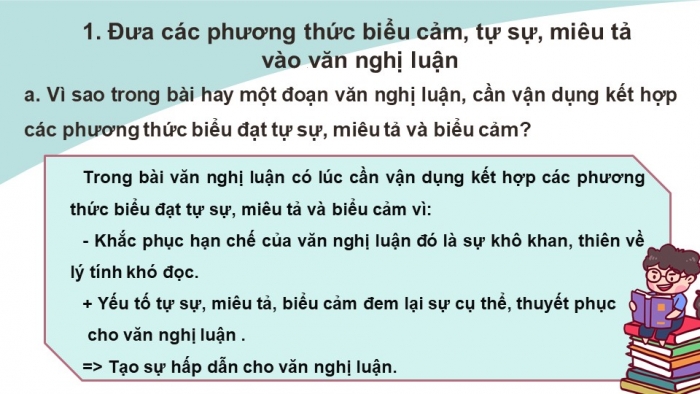 Giáo án điện tử Ngữ văn 12 bài: Luyện tập vận dụng kết hợp các phương thức biểu đạt trong bài văn nghị luận