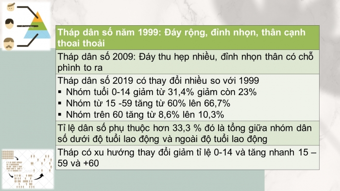 Giáo án điện tử địa lí 9 bài 5: Thực hành - Phân tích và so sánh tháp dân số năm 1999, 2009, 2019