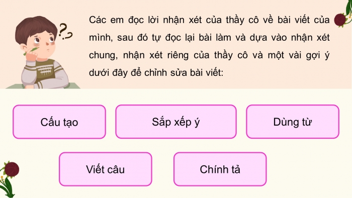 Giáo án điện tử Tiếng Việt 4 chân trời CĐ 2 Bài 8 Viết: Trả bài văn thuật lại một sự việc