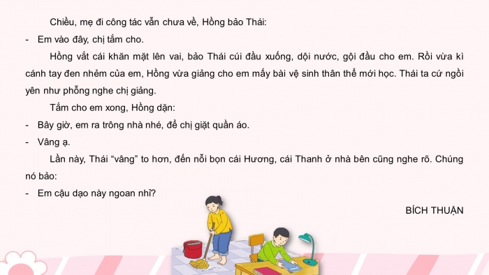Giáo án điện tử Tiếng Việt 4 cánh diều Bài 1 Nói và nghe 1: Kể chuyện: Làm chị