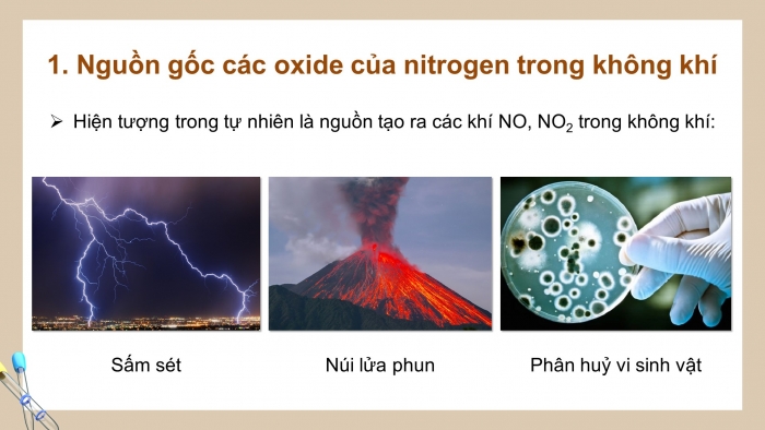 Giáo án điện tử Hoá học 11 chân trời Bài 5: Một số hợp chất với oxygen của nitrogen