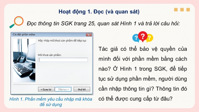 Giáo án điện tử Tin học 4 chân trời Bài 6: Sử dụng phần mềm khi được phép