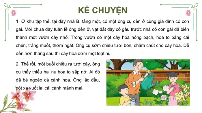 Giáo án điện tử Tiếng Việt 4 cánh diều Bài 7 Nói và nghe 1: Kể chuyện: Cây hoa hồng bạch
