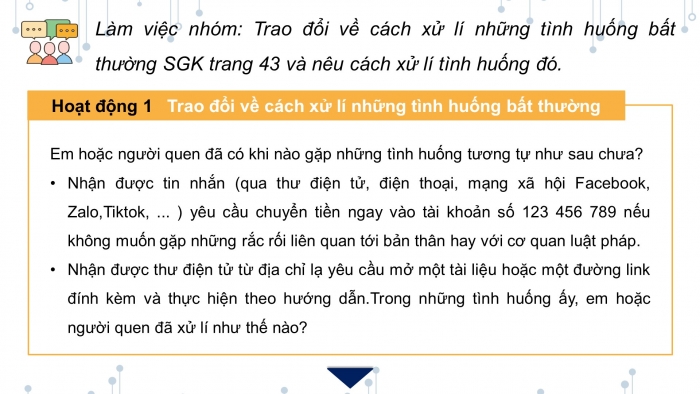 Giáo án điện tử Tin học ứng dụng 11 kết nối Bài 9: Giao tiếp an toàn trên internet