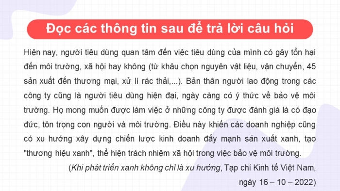 Giáo án điện tử Kinh tế pháp luật 11 kết nối Bài 8: Văn hóa tiêu dùng