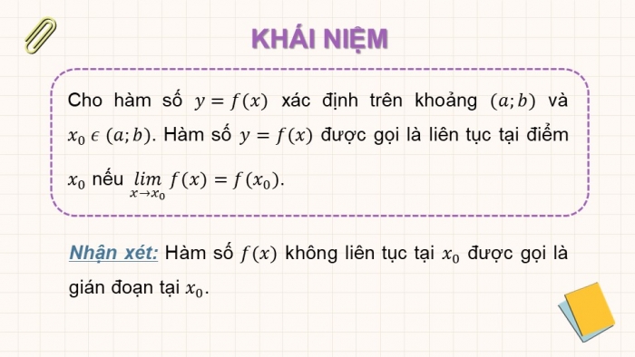 Giáo án điện tử Toán 11 cánh diều Chương 3 Bài 3: Hàm số liên tục