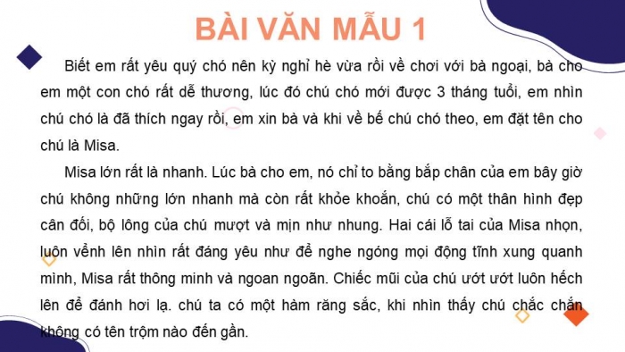 Giáo án điện tử Tiếng Việt 4 kết nối Bài 29: Viết bài văn miêu tả con vật