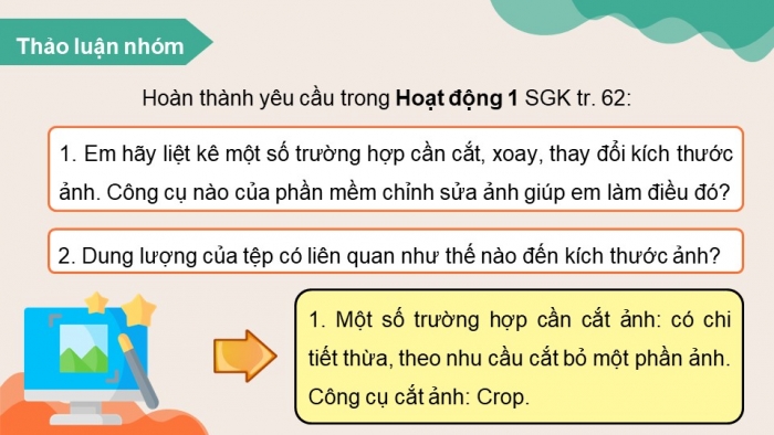 Giáo án điện tử Tin học 8 kết nối Bài 9b: Thay đổi khung hình, kích thước ảnh