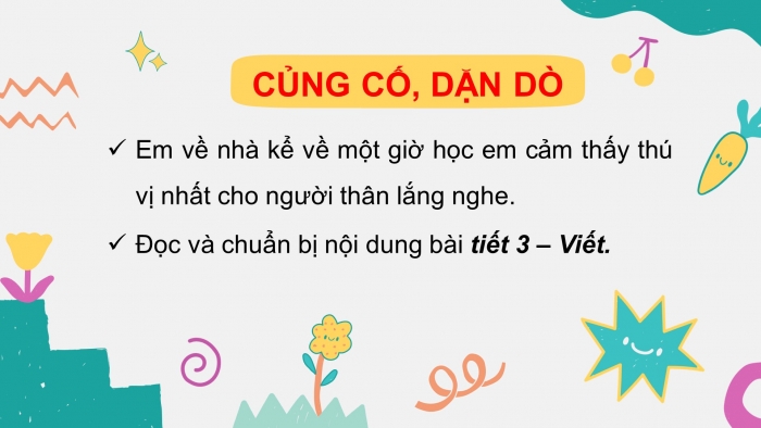 Giáo án điện tử bài 13 tiết 2: Nói và nghe - Một giờ học thú vị