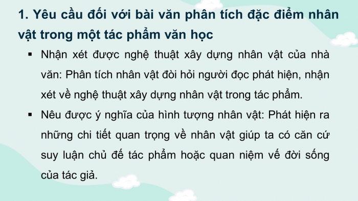 Giáo án điện tử tiết : Viết - Viết bài văn phân tích đặc điểm nhân vật trong một tác phẩm văn học