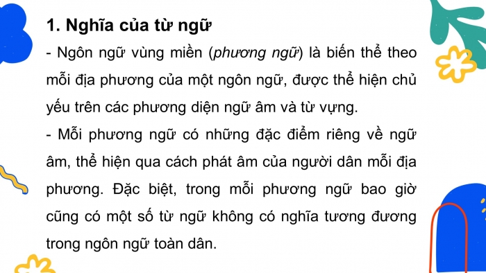 Giáo án điện tử tiết: Thực hành tiếng việt - Từ ngữ địa phương