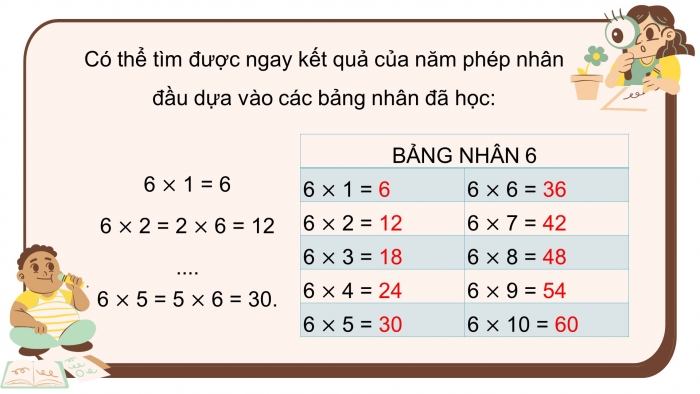 Giáo án điện tử toán 3 chân trời bài: Bảng nhân 6