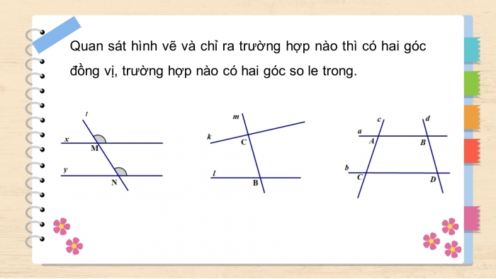 Giáo án điện tử toán 7 cánh diều bài 3: Hai đường thẳng song song
